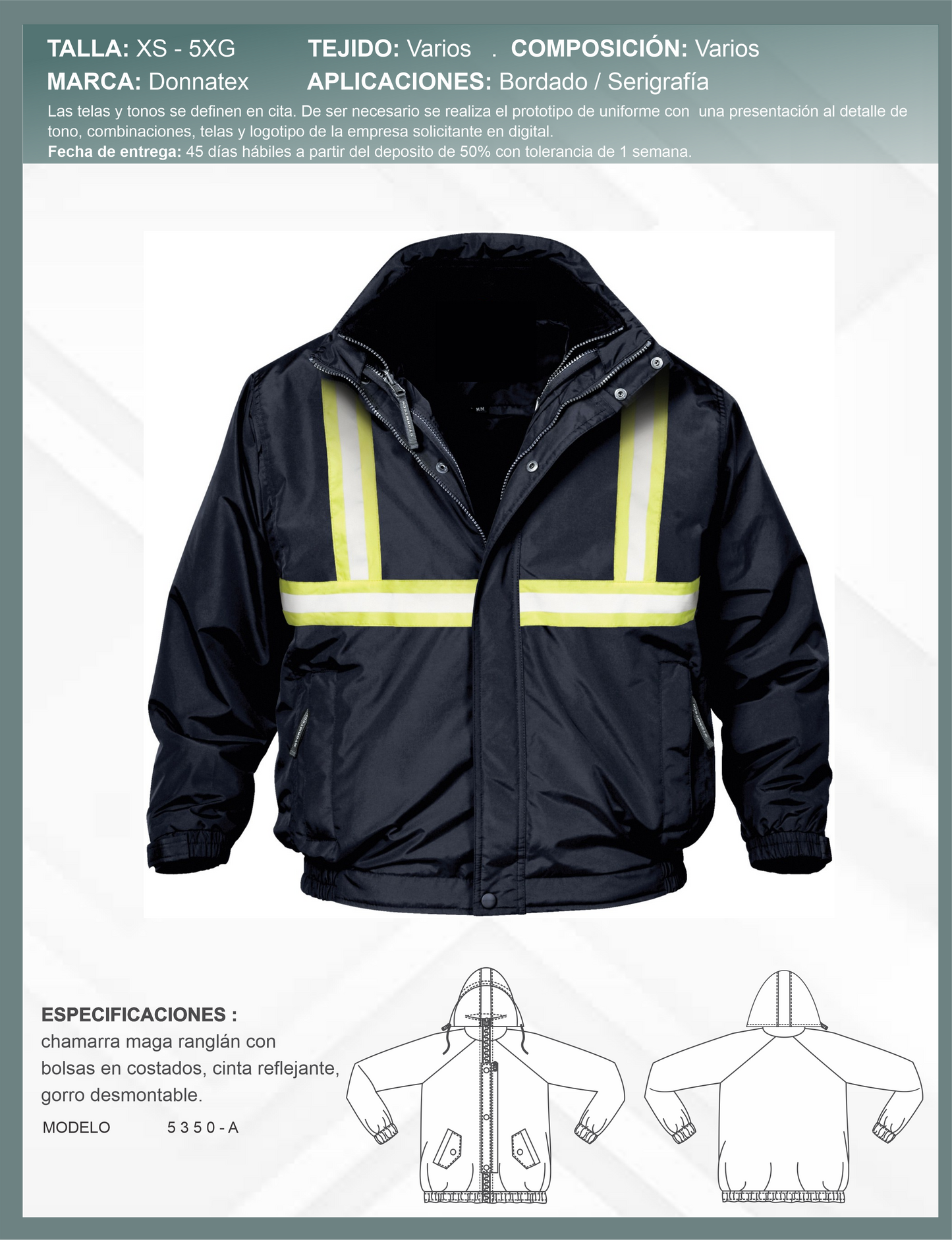 Chamarra con Cintas Reflejantes