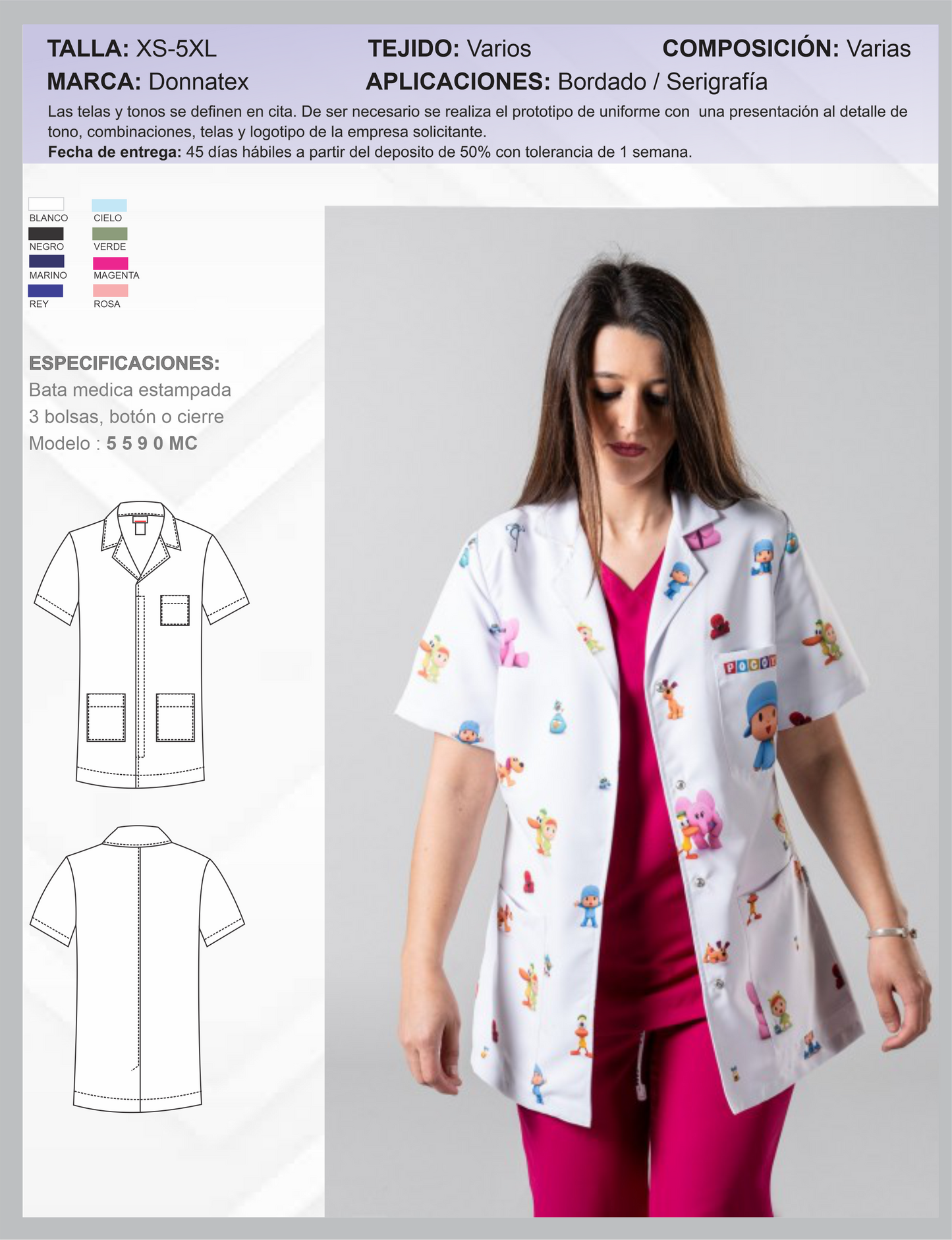 Bata Medica Estampada