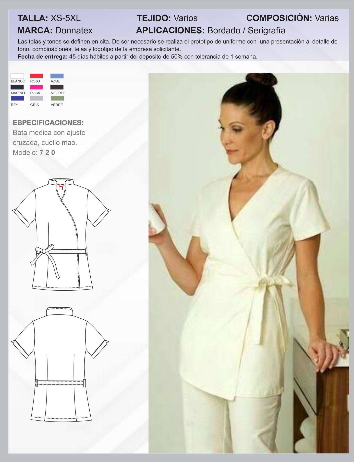 Bata Medica con Ajuste Cruzada