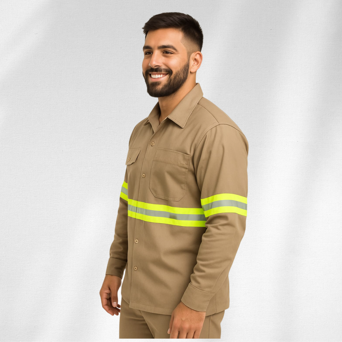 Camisa de Gabardina, Uso Rudo, Cinta Reflejante.