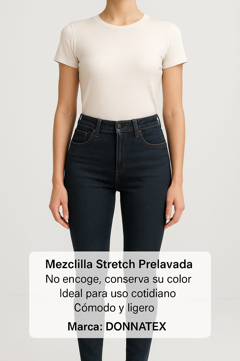 Pantalon Mezclilla Stretch Pre Lavada para Dama Uso Laboral