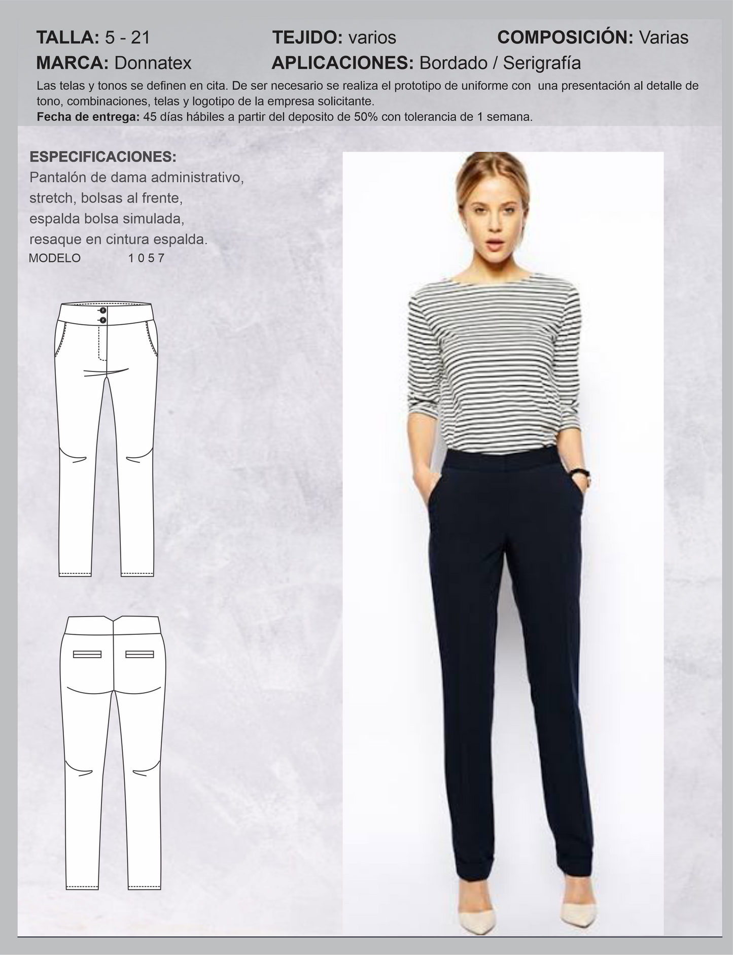 Pantalón de dama administrativo