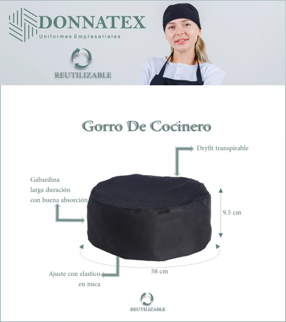 Pack 12 Cofias Chef Gorros Cocina Unisex Ajuste Elastico