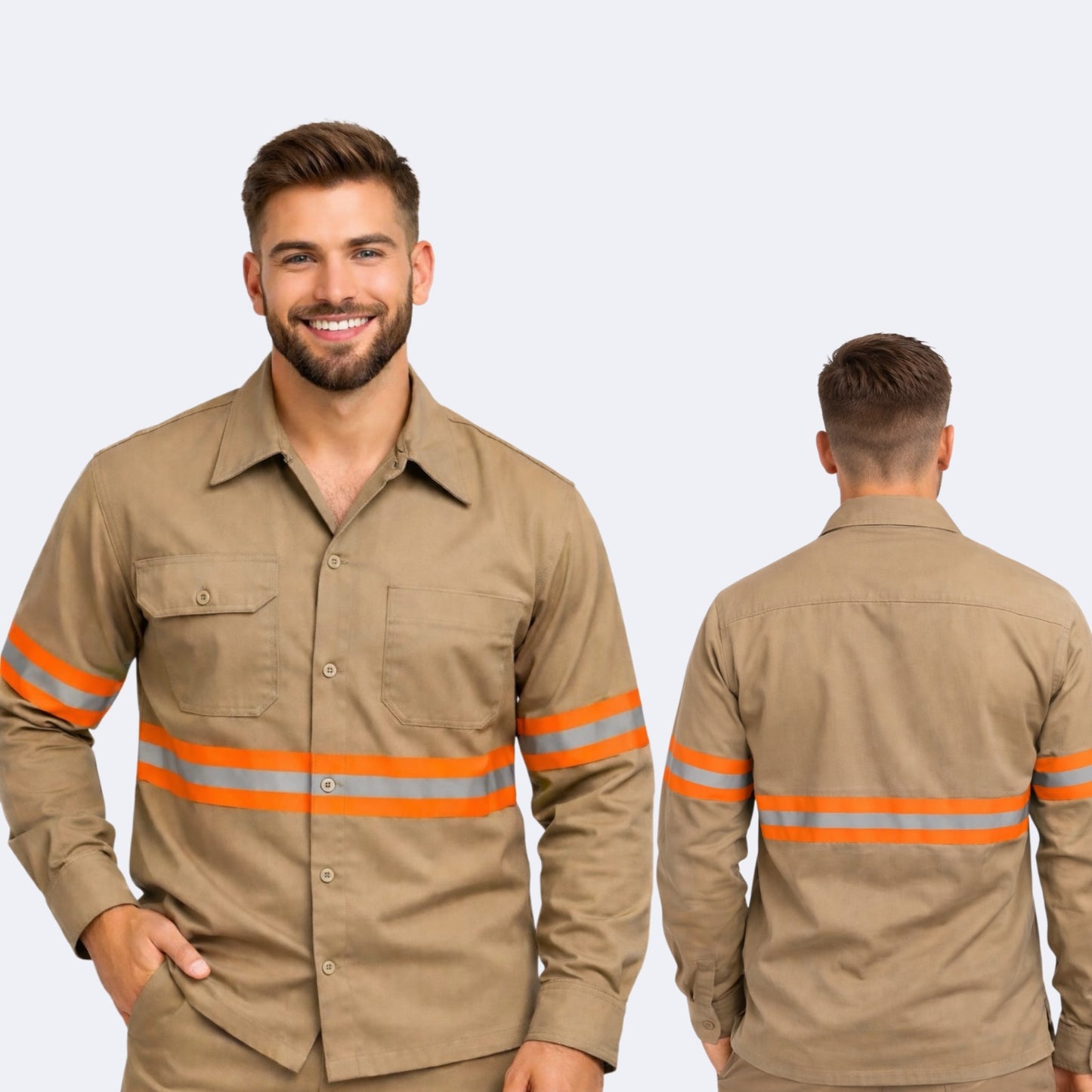Camisa de Gabardina, Uso Rudo, Cinta Reflejante.