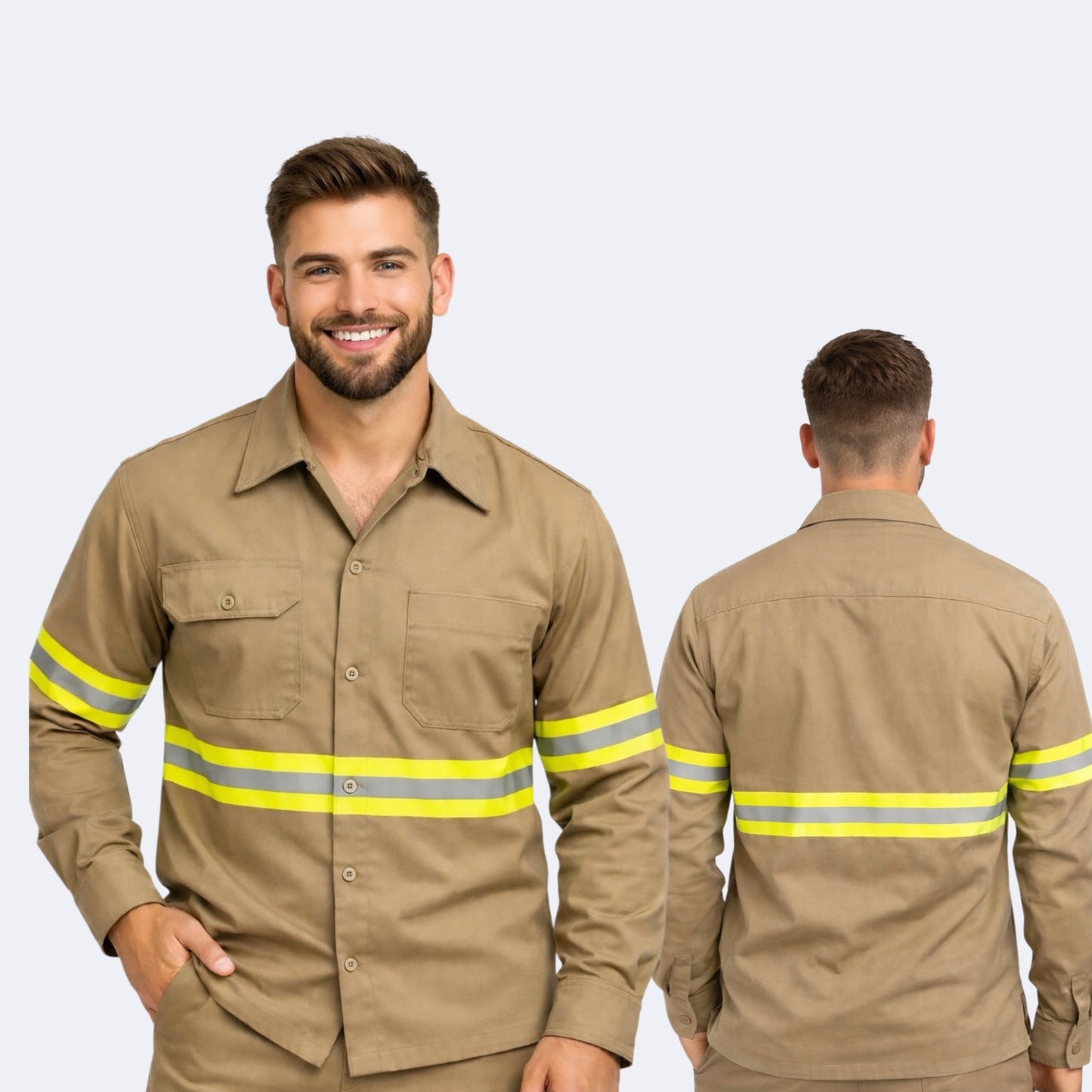Camisa de Gabardina, Uso Rudo, Cinta Reflejante.