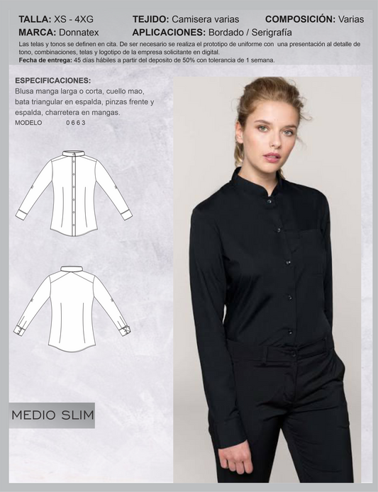 Blusa cuello mao