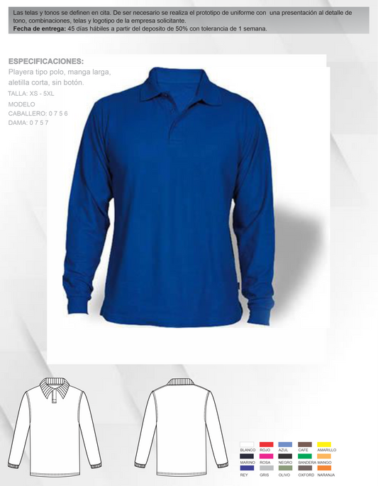 Playera tipo polo manga larga